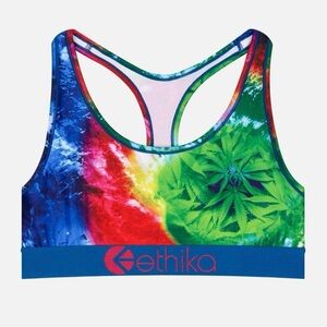 Ethika Rainbow Greens Ganja Leaf Sports Bra